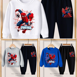 Người nhện Quần áo thể thao trẻ em cho bé trai ấm áp dài tay thu Áo khoác dài tay áo đông cổ tròn