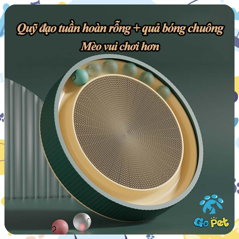 Bảng cào móng mèo hình tròn kèm đồ chơi vui nhộn Lõi bên trong có thể thay thế