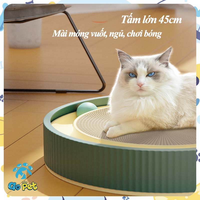 Bảng cào móng mèo hình tròn kèm đồ chơi vui nhộn Lõi bên trong có thể thay thế
