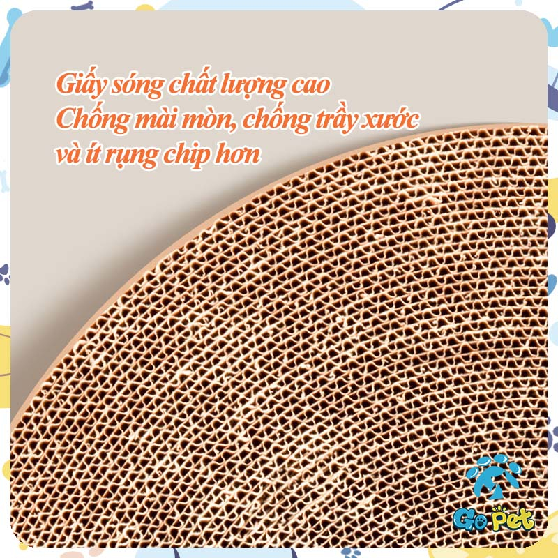 Bảng cào móng mèo hình tròn kèm đồ chơi vui nhộn Lõi bên trong có thể thay thế
