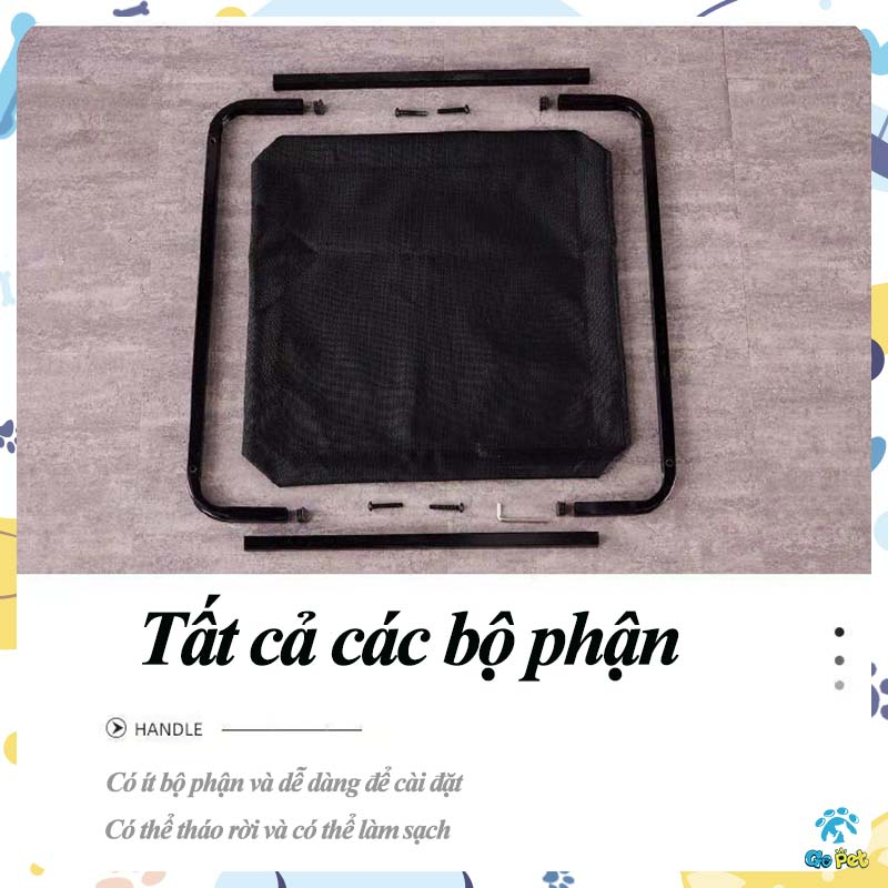 Giường thú cưng thoáng khí có thể được tháo rời giường chó bốn mùa giường hành quân chó đa năng