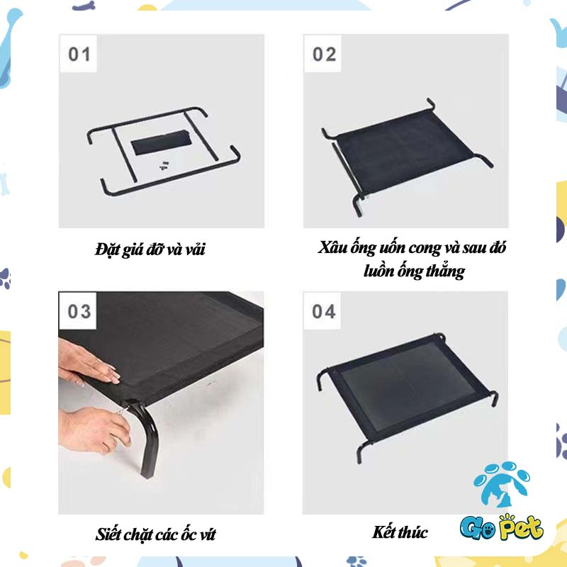 Giường thú cưng thoáng khí có thể được tháo rời giường chó bốn mùa giường hành quân chó đa năng