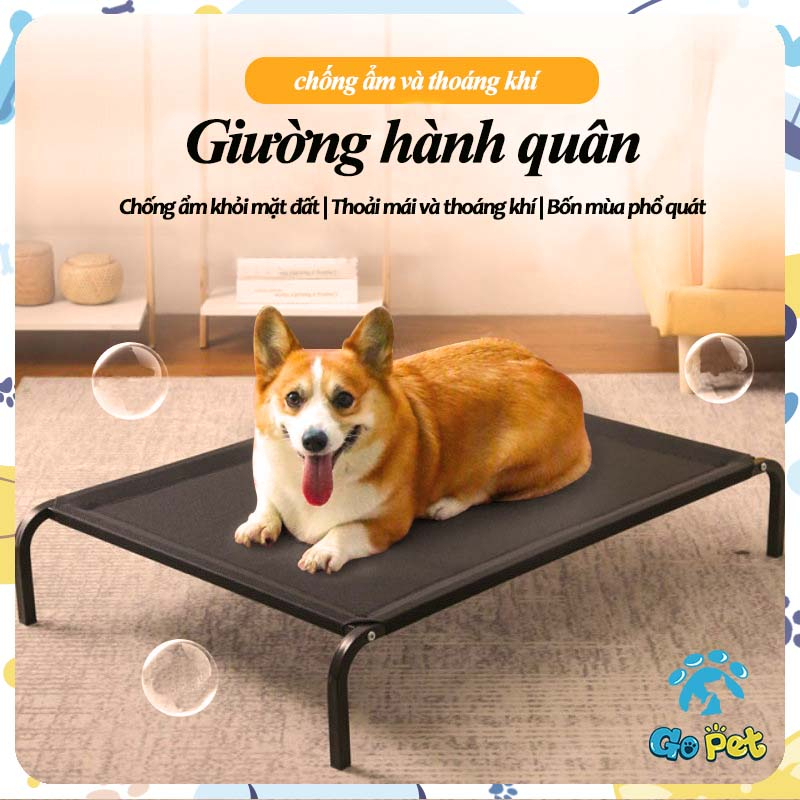 Giường thú cưng thoáng khí có thể được tháo rời giường chó bốn mùa giường hành quân chó đa năng