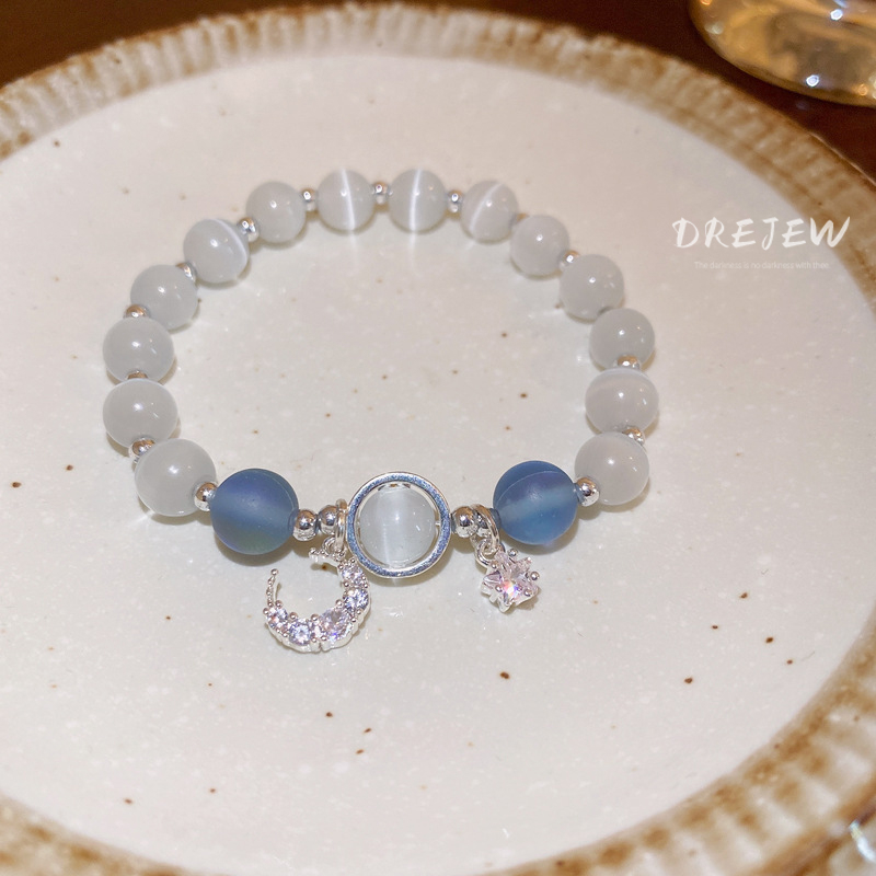 Drejew Vòng Đeo Tay Trang Sức zircon Mắt Mèo Mặt Trăng Nhỏ Đa Năng Cá Nhân Hóa Mới Cho Nữ