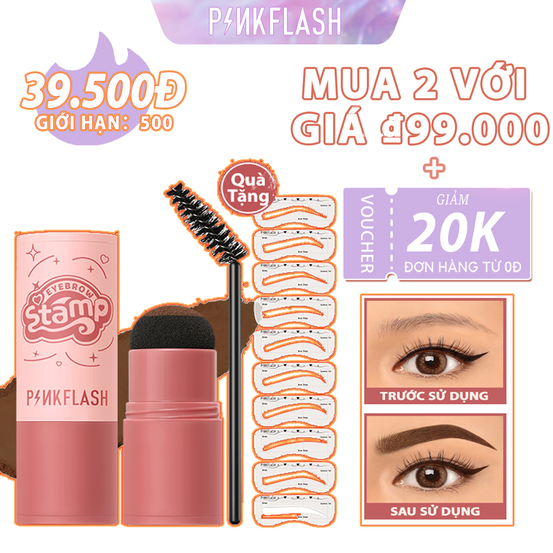 Bộ Phấn Trang Điểm Lông Mày PINKFLASH 10 Khuôn Vẽ Tạo Hình Toàn Diện Chống Nước Lâu Trôi Thân Thiện Với Môi Trường Có Thể Tái Sử Dụng Kèm 1 Khuôn Vẽ Lông Mày 1.4g