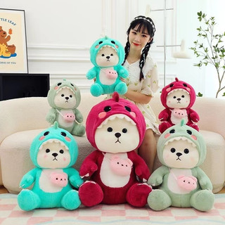 Thú Nhồi Bông Hình Gấu Lena Khủng Long Đội Mũ Lena Đáng Yêu