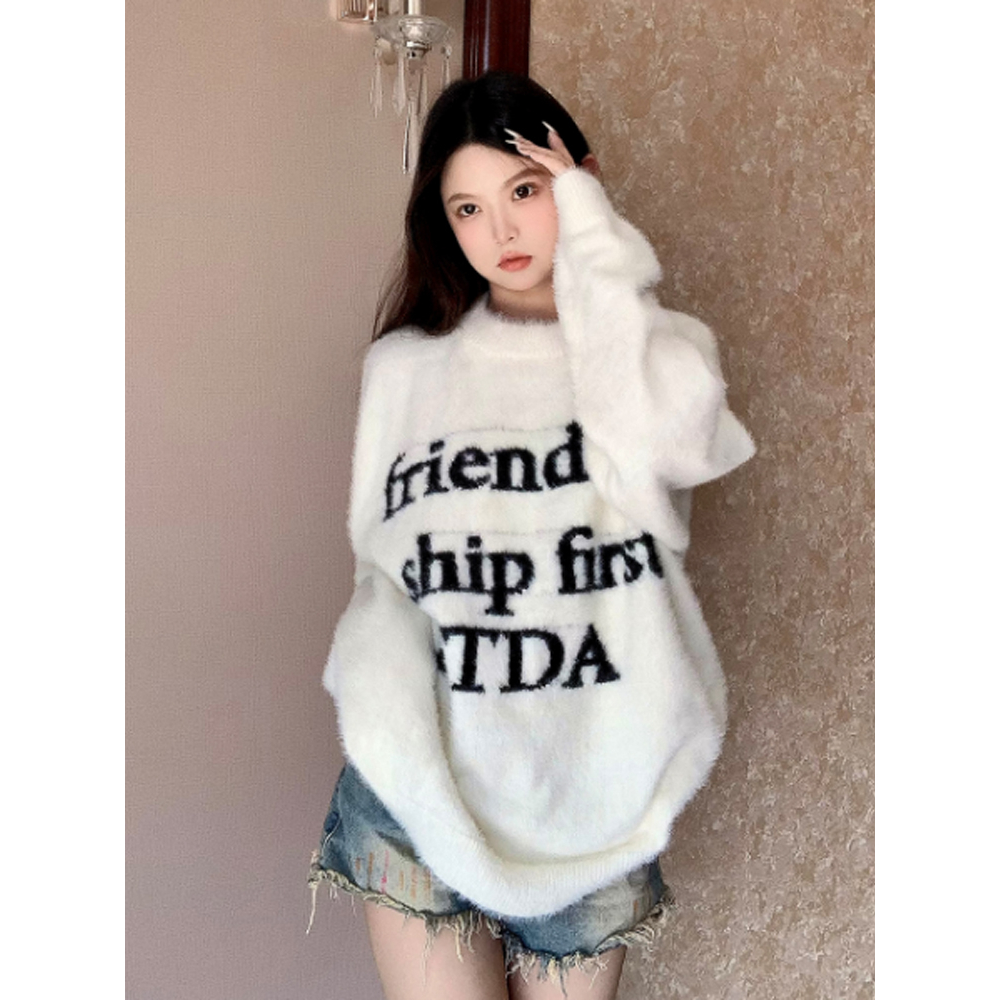 Cocory vn Áo Len Nữ Dài Tay Cổ Tròn Thời Trang Hàn
