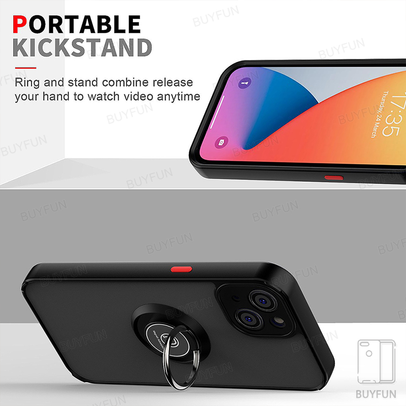 Armor Stand Protection Phone Case For iphone 14 13 12 11 pro max Ring Holder Bracket Back Cover