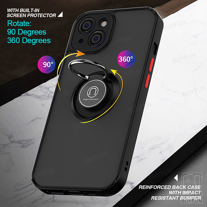 Armor Stand Protection Phone Case For iphone 14 13 12 11 pro max Ring Holder Bracket Back Cover