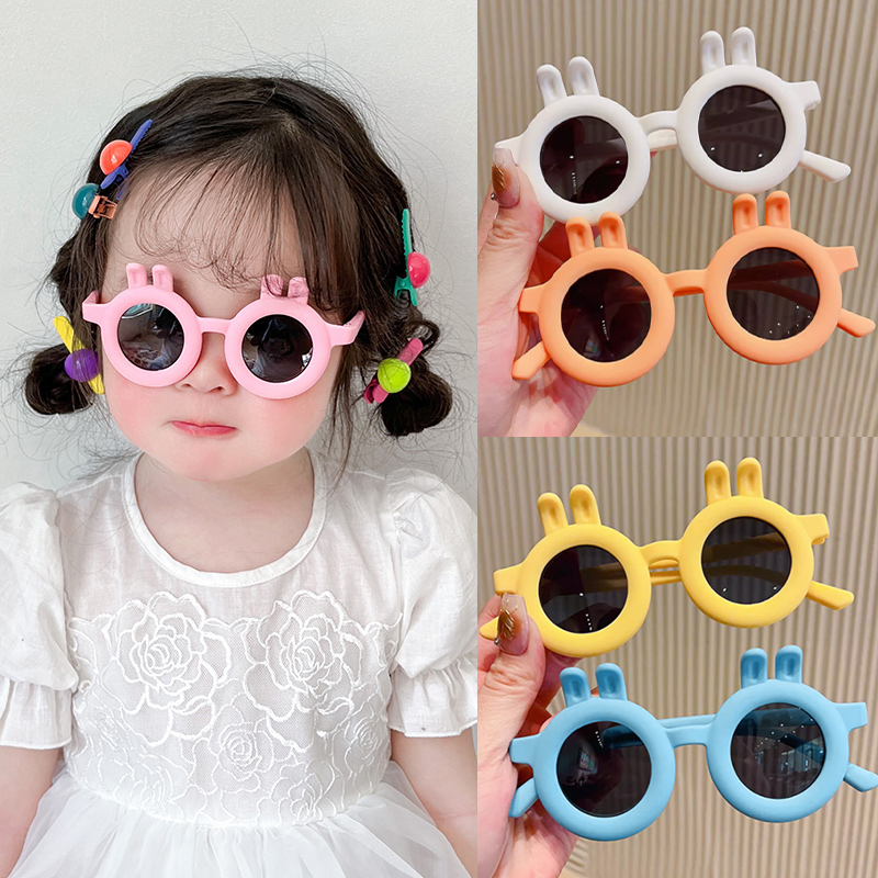 Beautycoco🍊Kính râm UV gọng dẻo cho bé mắt tai thỏ