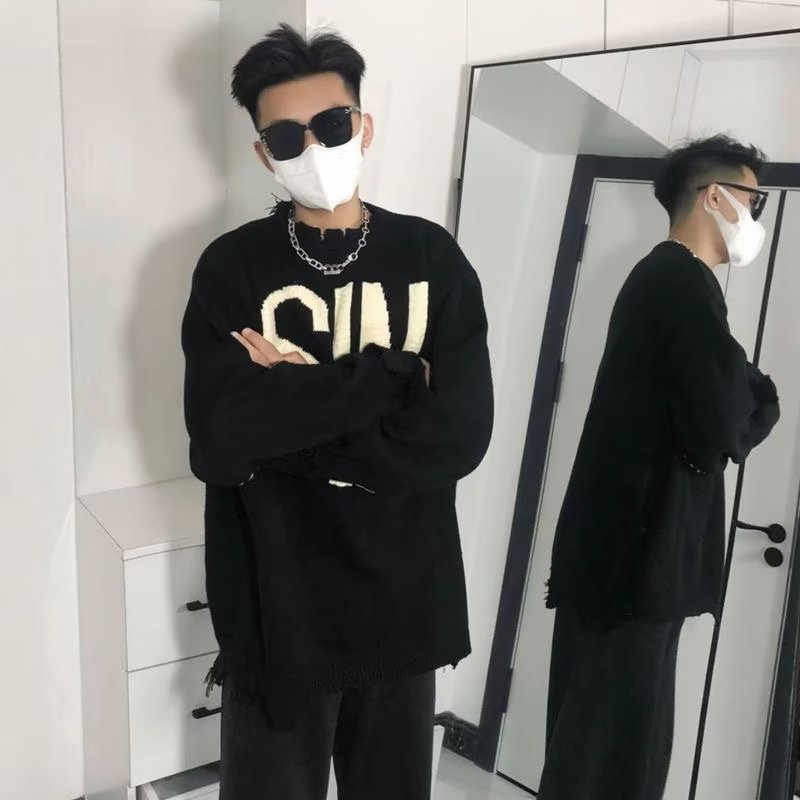 Quần bò rách gối hiphop quần jean skinny nam thời trang unisex skinny jean Màu Trơn oversize quần jean nam đẹp