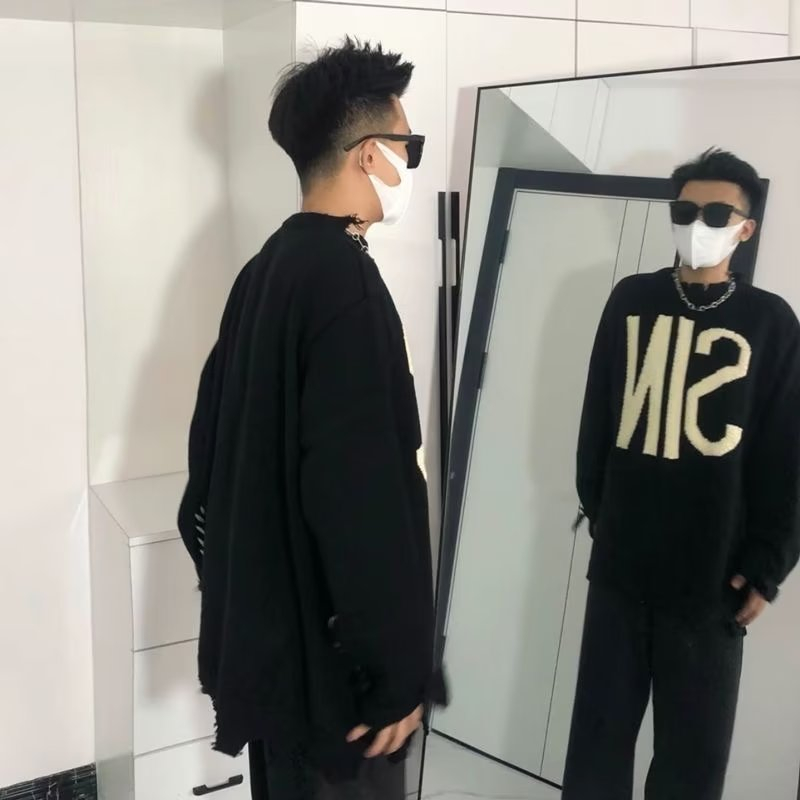 Quần bò rách gối hiphop quần jean skinny nam thời trang unisex skinny jean Màu Trơn oversize quần jean nam đẹp