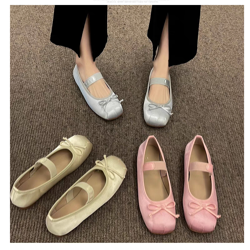Giày Búp Bê Mũi Vuông Thời Trang Mùa Xuân 2023 Mới Phong Cách Pháp Mary Jane Doudou