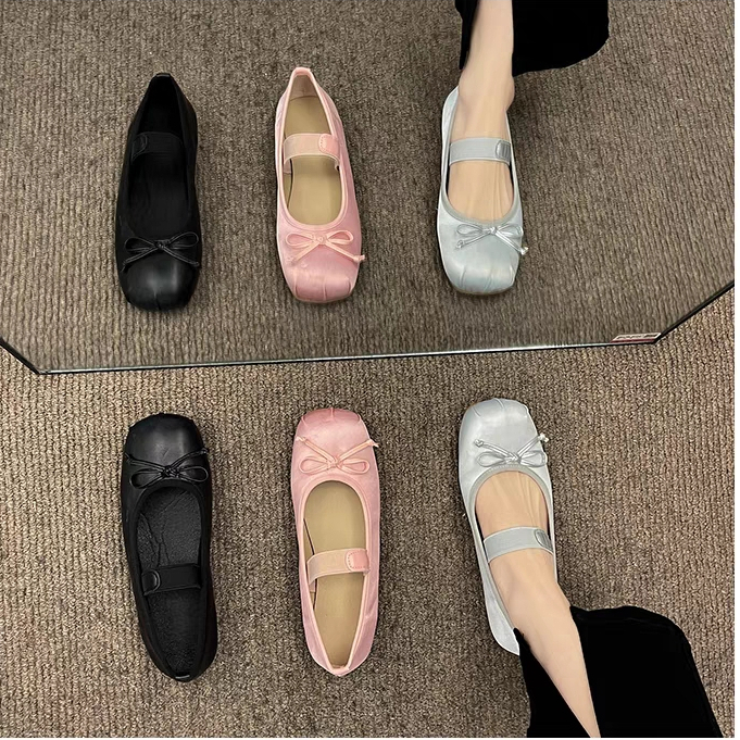 Giày Búp Bê Mũi Vuông Thời Trang Mùa Xuân 2023 Mới Phong Cách Pháp Mary Jane Doudou