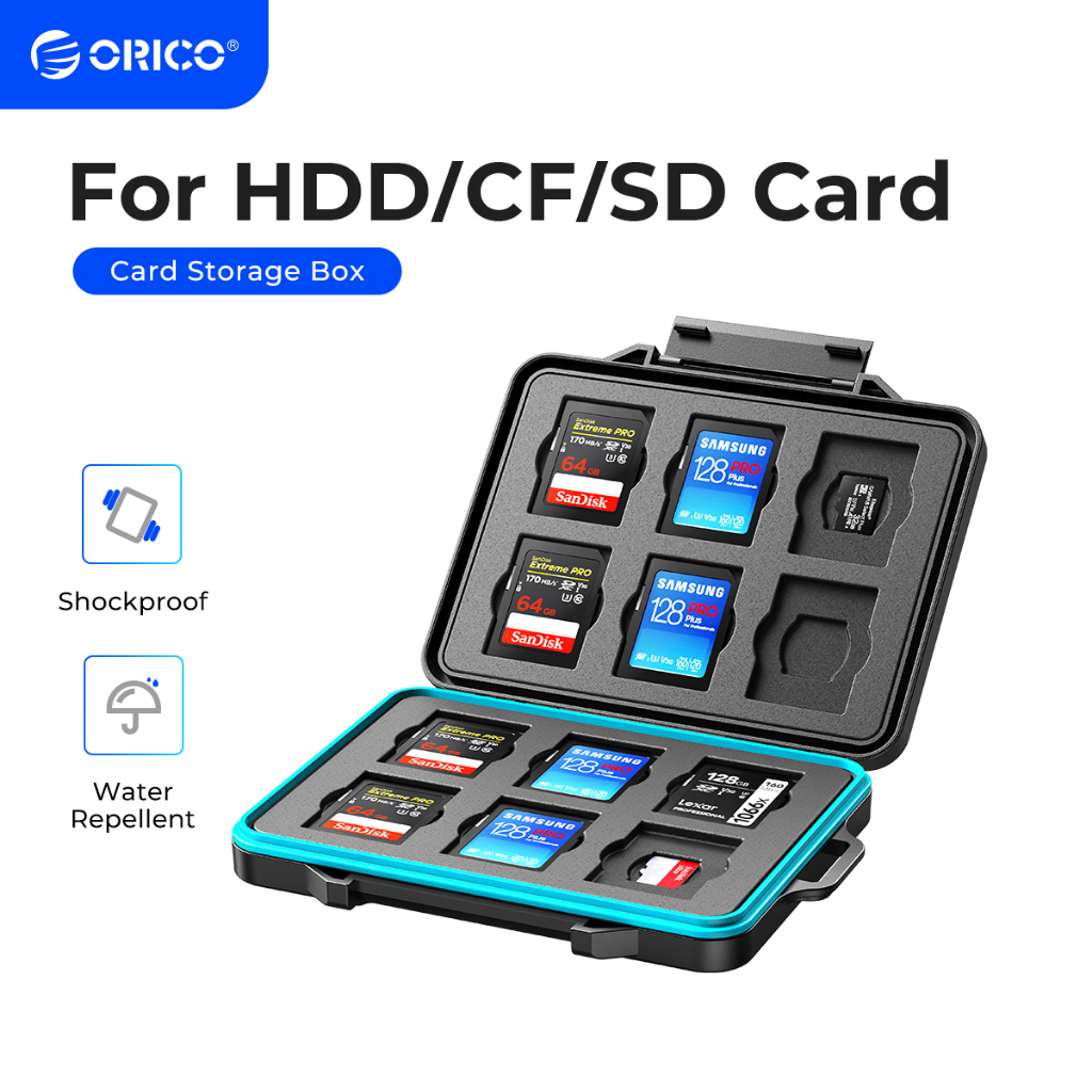 Hộp Đựng Thẻ Nhớ Micro SD ORICO 24 Ngăn Chống Nước Chống Sốc Kèm 6 Thẻ Nhớ 18 TF