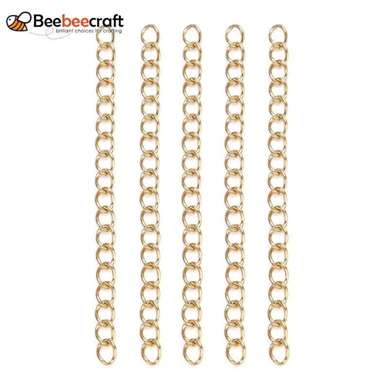 10 Dây Xích Bằng Thép Không Gỉ 304 Mạ Vàng 18k 47~53x3mm