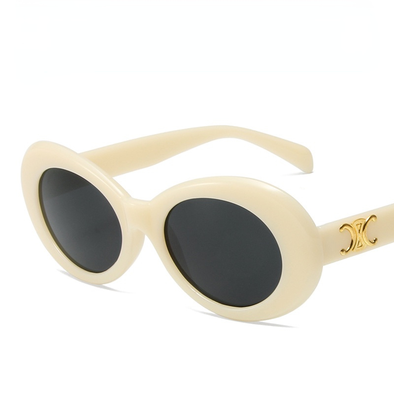 Kính Râm Nhựa Hình oval Chống Tia uv400 Phong Cách Hàn Quốc Thời Trang Cho Nữ