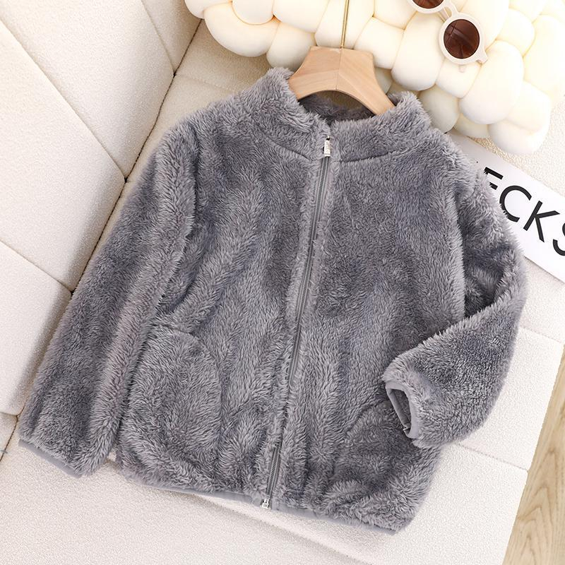 Áo Khoác Lót Lông Cừu San Hô Giữ Ấm Thời Trang Xuân Thu Cho Bé