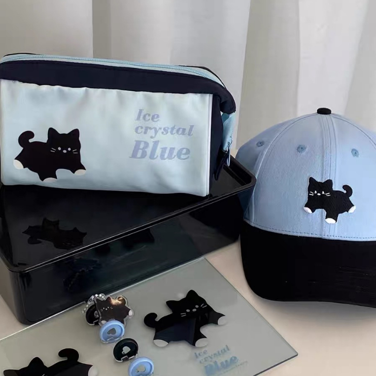 Hoạt Hình Túi Đựng Bút Chì / Đồ Trang Điểm Sức Chứa Lớn Hình Mèo Đen Dễ Thương Cho Học Sinh