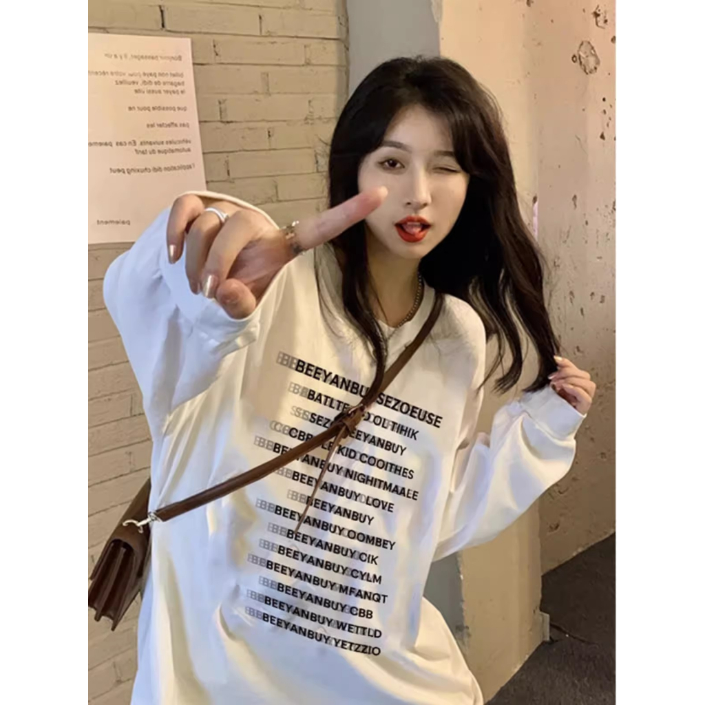 Áo sweater Tay Dài oversize Phong Cách Thời Trang Hàn Quốc Cho Nữ