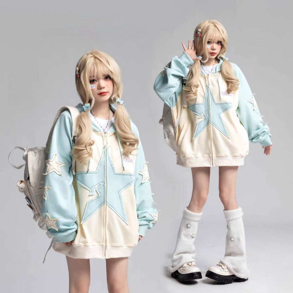 Esea Áo Khoác Dài Tay Có Mũ Trùm Dáng Rộng Thời Trang Nhật Bản Mới Cho Cả Nam Và Nữ