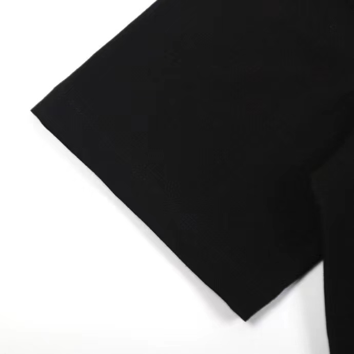 Áo Thun Đen Tay Ngắn Dáng Rộng In logo Hình Tròn Rỗng Phong Cách Đường Phố Cho Nam Và Nữ