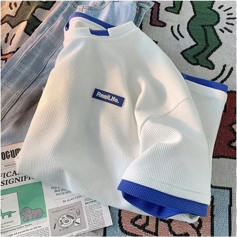 Áo Thun Nam Ngắn Tay In Hình cao cấp cotton cổ tròn Bánh waffle Thời Trang Mùa Hè Dành