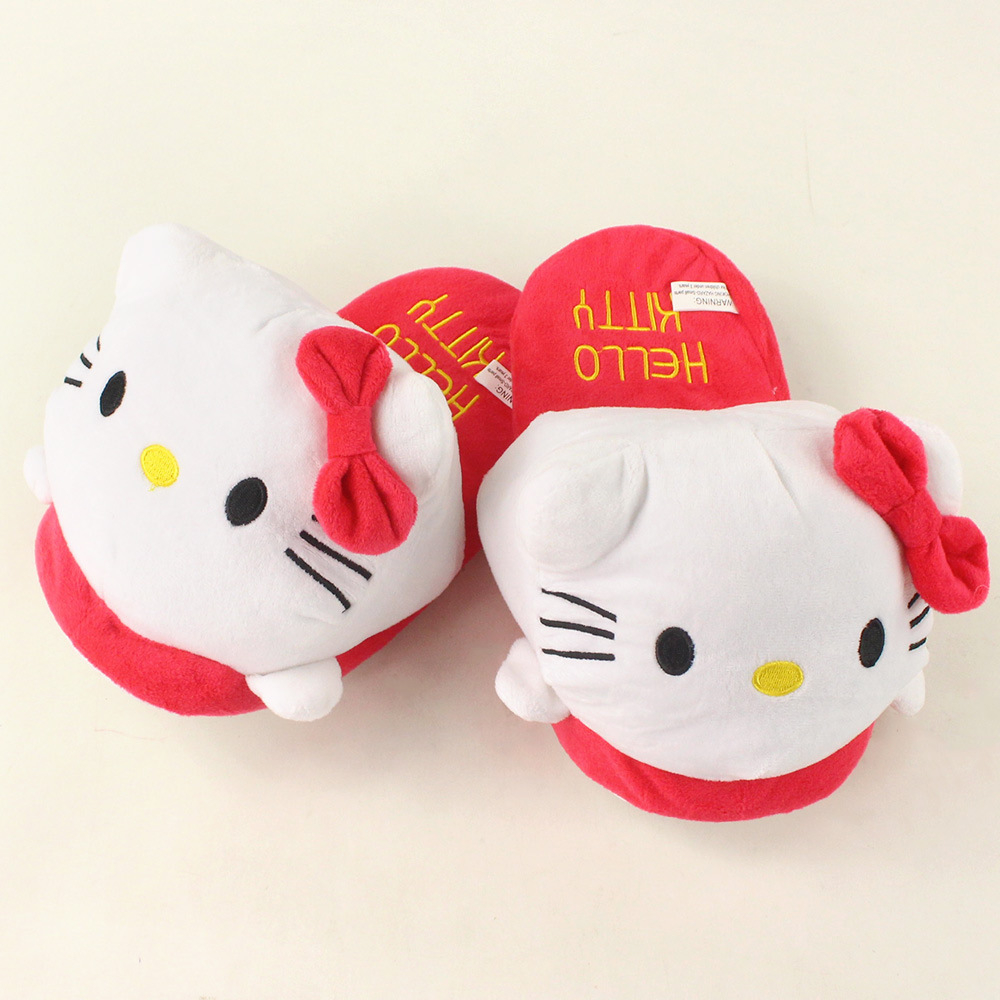 Dép Bông Đi Trong Nhà Hình sanrio hello kitty 28cm Giữ Ấm Mùa Đông Cho Nam Nữ
