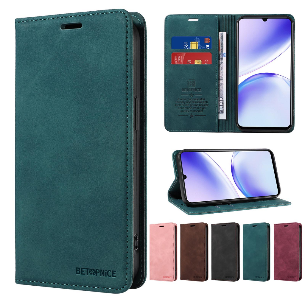 Bao Da Điện Thoại Dạng Ví Nắp Lật Hít Nam Châm Nhám Chống Sốc Cho huawei nova 11i 9 honor 90 50 x9a x8a x8 x6 x6a pro lite 2019 Ốp