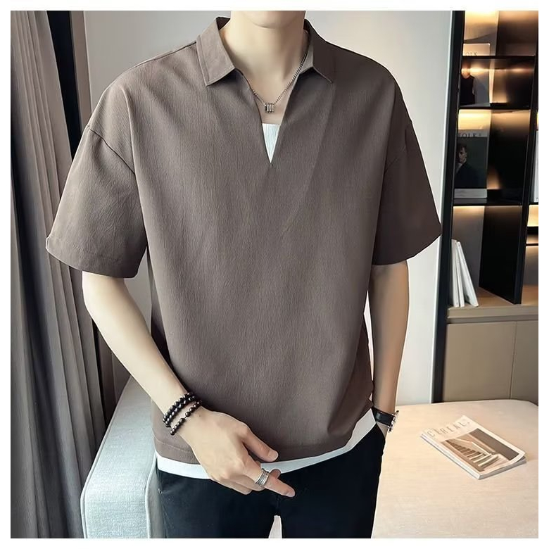 Áo phông nam ngắn tay cao cấp cotton polo Tay Lỡ Thời Trang Mùa Hè