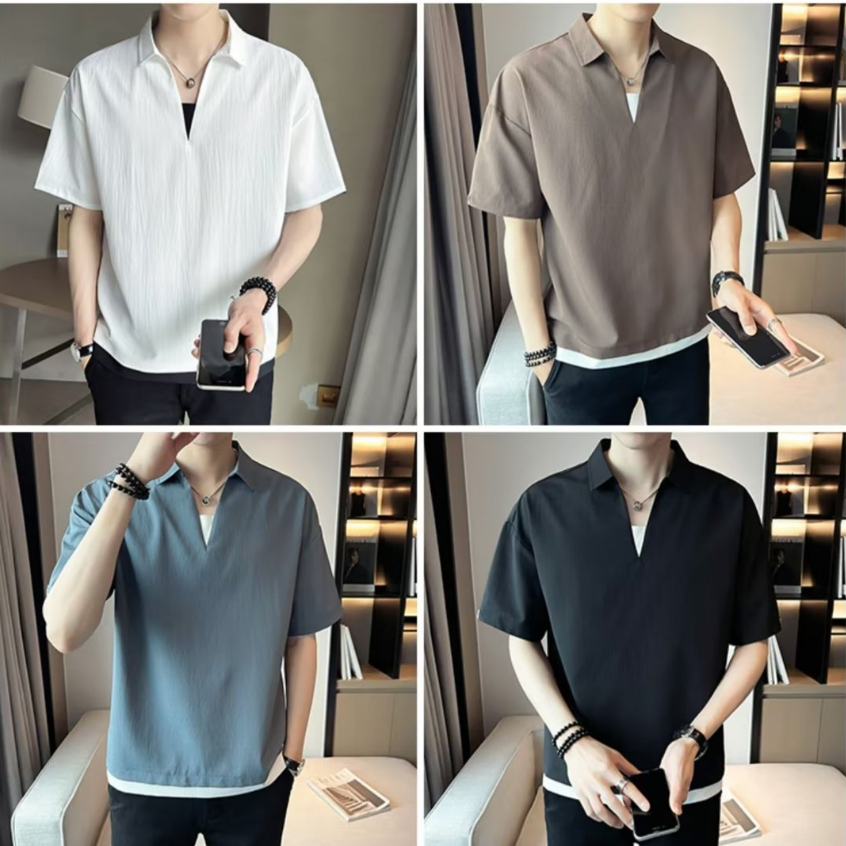 Áo phông nam ngắn tay cao cấp cotton polo Tay Lỡ Thời Trang Mùa Hè