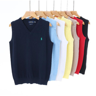Sản phẩm mới Khuyến mãi đặc biệt Áo len dệt kim Polo nam cổ chữ V Áo len dệt kim Cotton nguyên chất Áo len mỏng thêu Pony dệt kim S