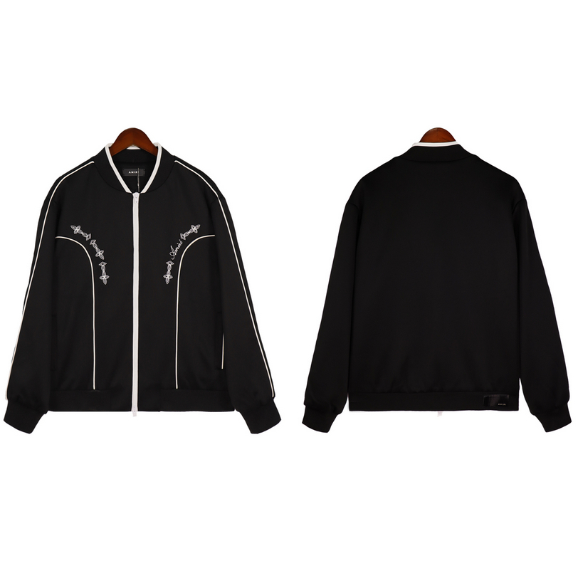 Amiri Áo Khoác Thể Thao Phối Khóa Kéo Thời Trang Năng Động Cho Nam