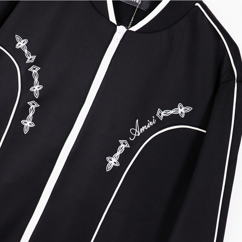 Amiri Áo Khoác Thể Thao Phối Khóa Kéo Thời Trang Năng Động Cho Nam