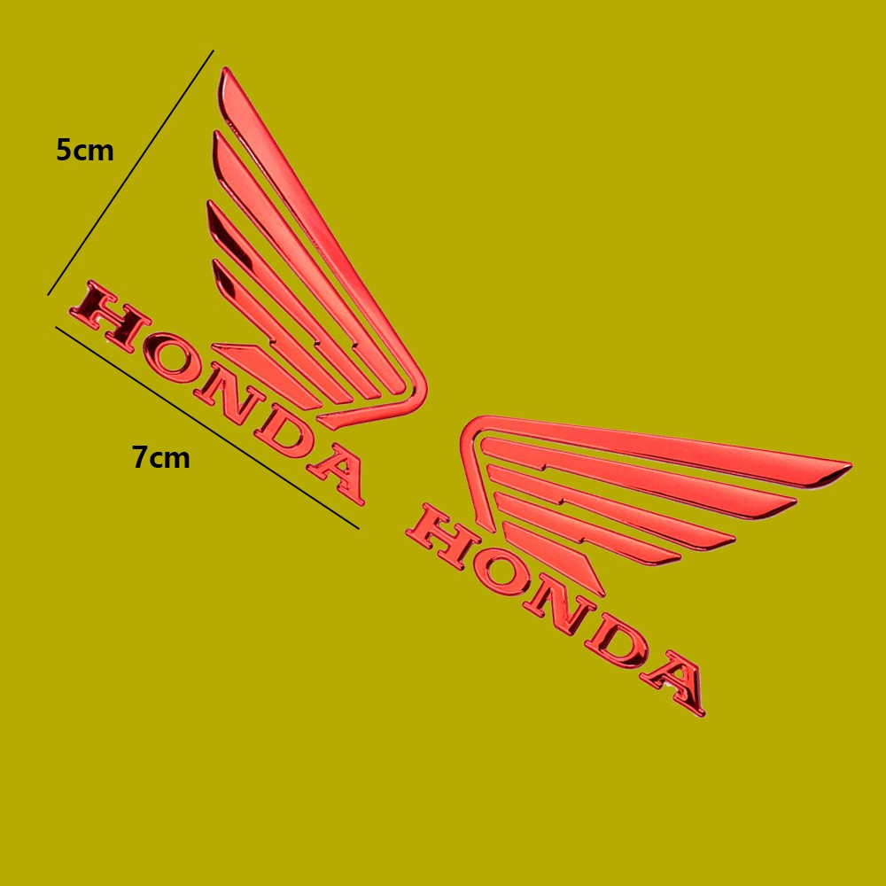 Set 2 Miếng Dán logo 3d Mềm Mại Trang Trí Xe Mô Tô honda 3d
