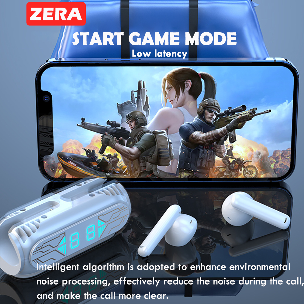 Ezra Tai Nghe Nhét Tai bluetooth Không Dây Siêu Dài Chống Ồn Màn Hình Kỹ Thuật Số Phong Cách Thể Thao