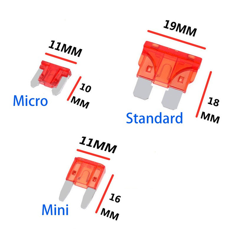 Set 10 Cầu Chì 5A 7.5A 10A 15A 20A 30A 35A 40A Cho Xe Hơi