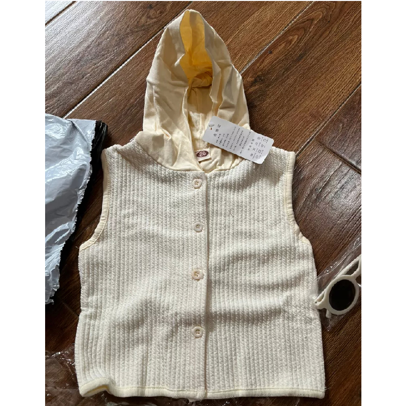 Quần áo trẻ em Áo Khoác Sát Nách Có Mũ Trùm Kiểu Hàn Quốc Thời Trang Xuân Thu  Cho Bé áo khoác bé trai áo khoác bé gái