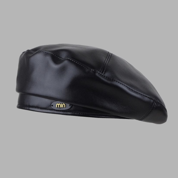 Mũ beret Da pu In Chữ Thời Trang Cho Nữ