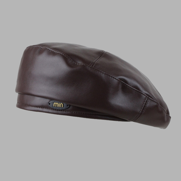 Mũ beret Da pu In Chữ Thời Trang Cho Nữ