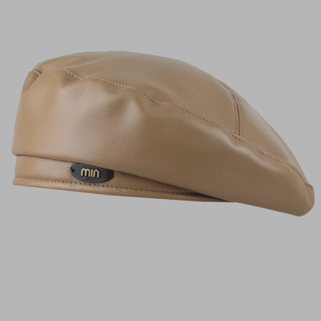 Mũ beret Da pu In Chữ Thời Trang Cho Nữ