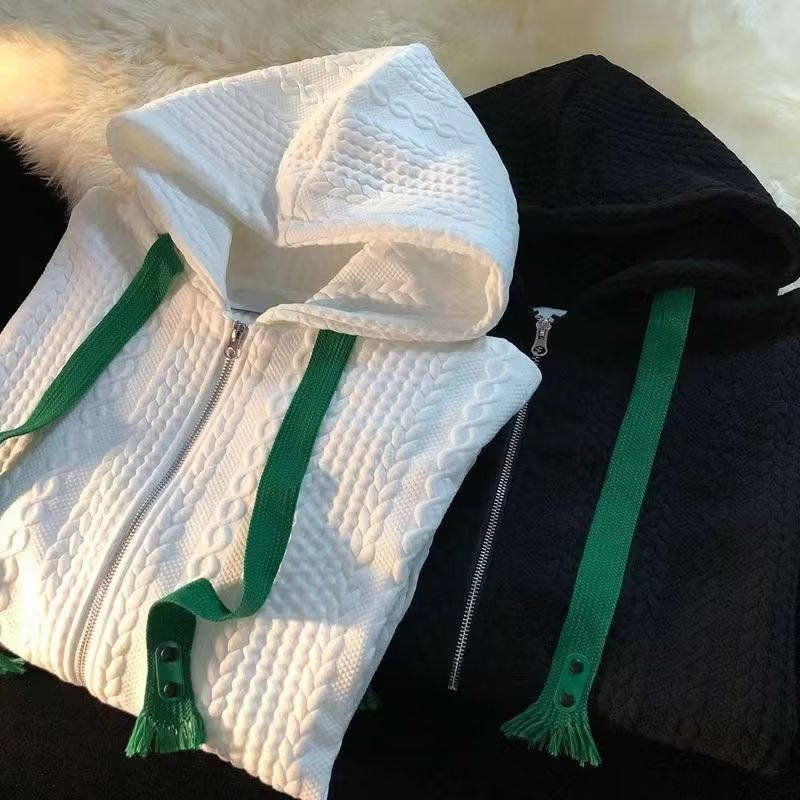 Áo hoodie Cardigan unisex Có Nón Dáng Rộng Màu Trơn Khóa Kéo áo khoát hoodie tay dài Thời Trang Sọc in họa tiết cá tính Hàn Quốc áo hoodie zip