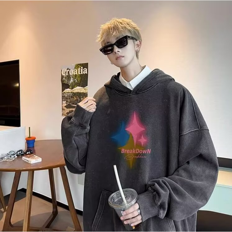 Áo hoodie cotton Tay Dài Dáng Rộng áo hoodie bigsize Phong Cách retro áo hoodie hoạ tiết Thời Trang áo hoodie form rộng Nam Nữ