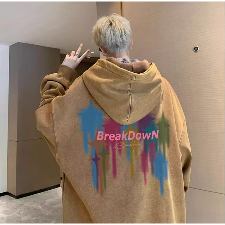 Áo hoodie cotton Tay Dài Dáng Rộng áo hoodie bigsize Phong Cách retro áo hoodie hoạ tiết Thời Trang áo hoodie form rộng Nam Nữ