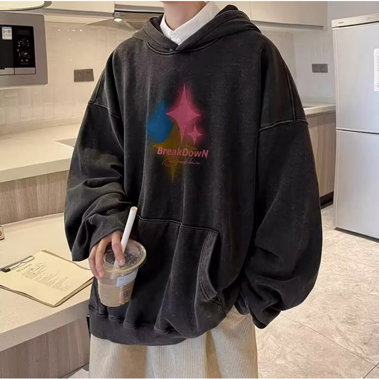 Áo hoodie cotton Tay Dài Dáng Rộng áo hoodie bigsize Phong Cách retro áo hoodie hoạ tiết Thời Trang áo hoodie form rộng Nam Nữ