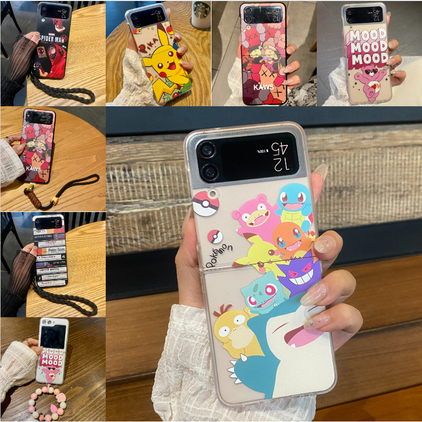 Ốp Điện Thoại silicone Mềm Chống Sốc In Hình pikachu Cho samsung galaxy z flip 5 z flip 4 z flip 3