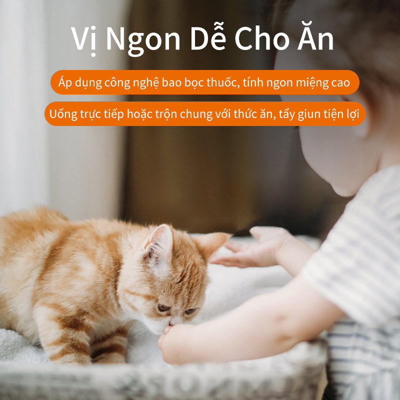 PUAINTA Chó Mèo Viên tẩy giun loại bỏ ký sinh trùng cho chó mèo giúp thú cưng của bạn luôn khoẻ mạnh 12viên