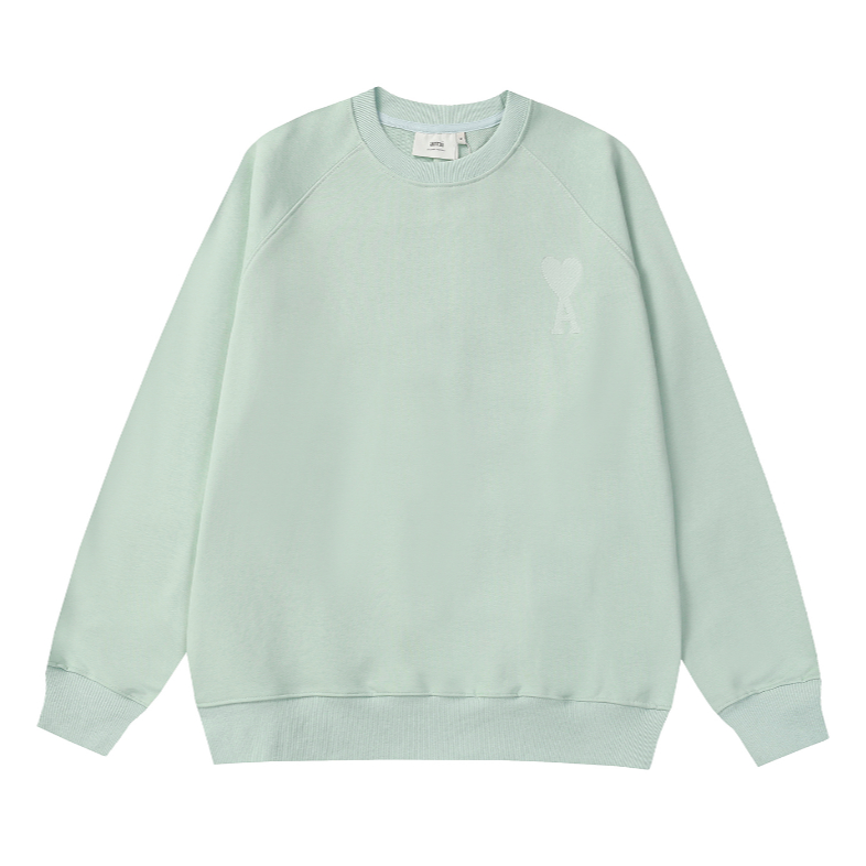 Áo Thun Nỉ Tay Dài Cổ Tròn Thêu Họa Tiết 360g Phong Cách Đường Phố