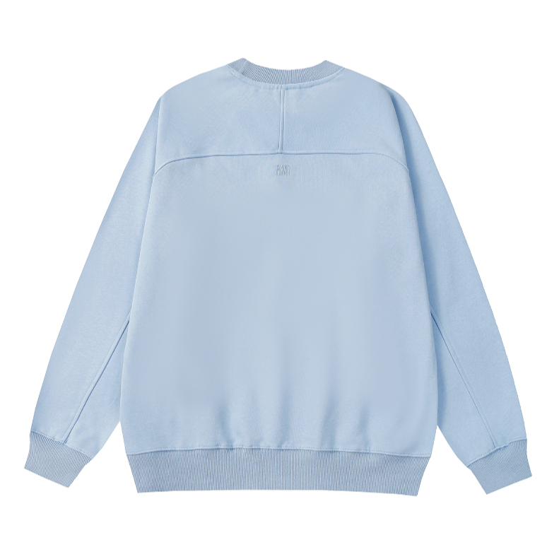 Áo Thun Nỉ Tay Dài Cổ Tròn Thêu Họa Tiết 360g Phong Cách Đường Phố