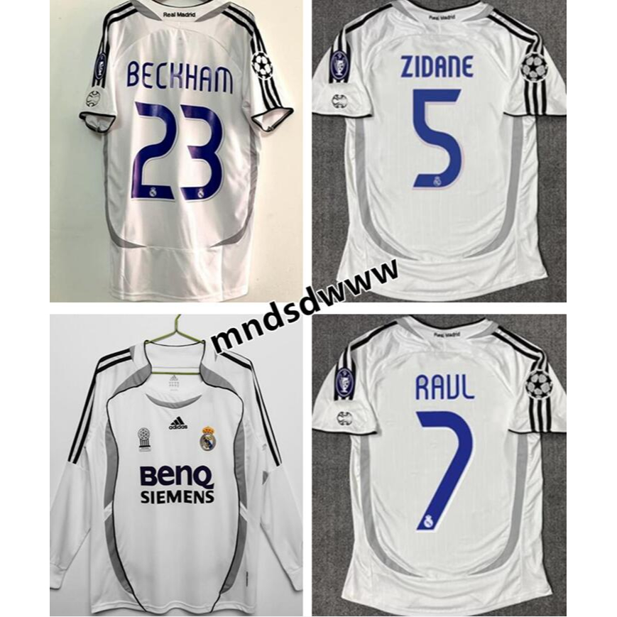 Áo Thun Số 06-07 Đội Tuyển real Madrid 2006 beckham ronaldo